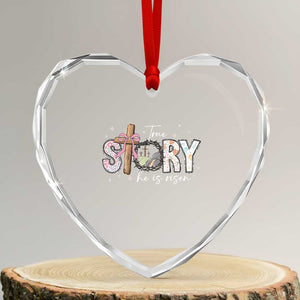 True Story He Is Risen Heart Crystal Glass Ornament Christian Easter Day Religious Bible Verse TS11 Transparent Glass 3'' Heart Print Your Wear