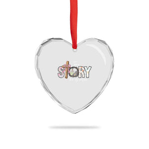 True Story He Is Risen Heart Crystal Glass Ornament Christian Easter Day Religious Bible Verse TS11 Print Your Wear