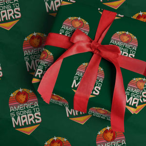 Trump 2025 Wrapping Paper Roll America Is Going To Mars Funny USA Patriotic Party TS02 Green Print Your Wear