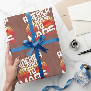 Trump 2025 Wrapping Paper Roll America Is Going To Mars Funny USA Patriotic Retro TS02 Mocha Print Your Wear