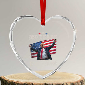 Trump 250th Anniversary Heart Crystal Glass Ornament 250 Years America Vintage USA Flag TS11 Transparent Glass 3'' Heart Print Your Wear