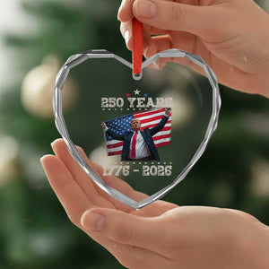 Trump 250th Anniversary Heart Crystal Glass Ornament 250 Years America Vintage USA Flag TS11 Print Your Wear