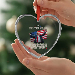 Trump 250th Anniversary Heart Crystal Glass Ornament 250 Years Of Freedom Vintage USA Flag TS11 Print Your Wear