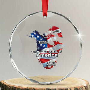 Trump America's Gulf Crystal Glass Ornament Northen America Map American Flag TS02 Transparent Glass 3'' Circle Print Your Wear