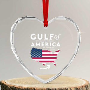 Trump America's Gulf Heart Crystal Glass Ornament Gulf Of The Usa American Flag Pride Patriotic TS02 Transparent Glass 3'' Heart Print Your Wear