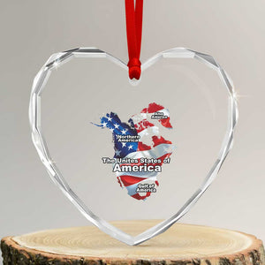 Trump America's Gulf Heart Crystal Glass Ornament Northen America Map American Flag TS02 Transparent Glass 3'' Heart Print Your Wear