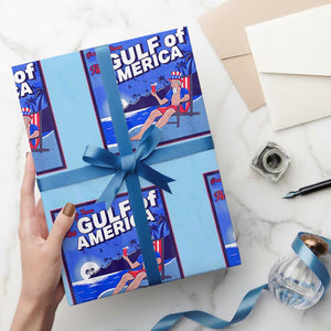 Trump America's Gulf Wrapping Paper Roll Greeting from the Patriot Uncle Sam TS02 Light Blue Print Your Wear