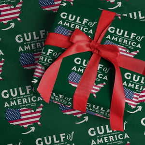 Trump America's Gulf Wrapping Paper Roll Gulf Of The Usa American Flag Pride Patriotic TS02 Green Print Your Wear