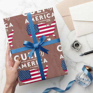 Trump America's Gulf Wrapping Paper Roll Gulf Of The Usa American Flag Pride Patriotic TS02 Mocha Print Your Wear