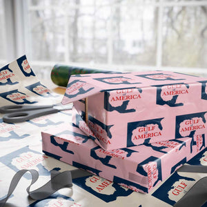 Trump America's Gulf Wrapping Paper Roll North America Map TS02 Light Pink Print Your Wear