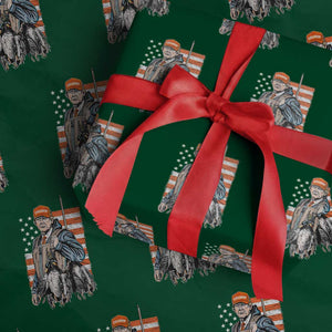 Trump Camo Duck Hunting Wrapping Paper Roll Hello Hunting Season US Flag TS02 Green Print Your Wear