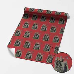 Trump Duck Hunting Wrapping Paper Roll Camo Hunter With Black Labrador Retriever Hunting Season TS02 Red Print Your Wear