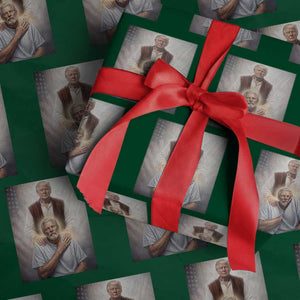 Trump Jesus Wrapping Paper Roll Funny Divine Leader Political Meme TS14 Green Print Your Wear