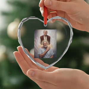 Trump Jesus Heart Crystal Glass Ornament Funny Divine Leader Political Meme TS14 Print Your Wear