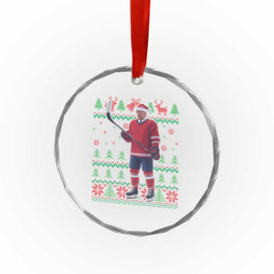 Trump Playing Ice Hockey Crystal Glass Ornament Funny Ugly Christmas Sweater Gift TS12 Print Your Wear
