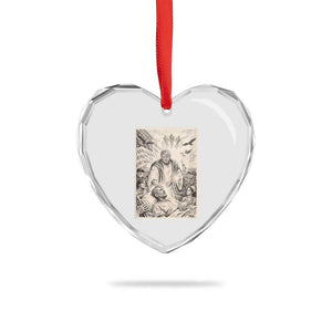Trump The Healer Graphic Heart Crystal Glass Ornament Vintage Etching Style Religious Political Satire TS02 Print Your Wear