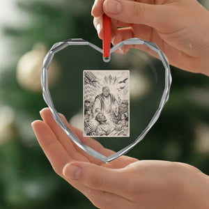 Trump The Healer Graphic Heart Crystal Glass Ornament Vintage Etching Style Religious Political Satire TS02 Print Your Wear