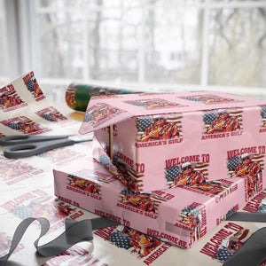 Trump Welcome To America's Gulf Wrapping Paper Roll US Flag TS02 Light Pink Print Your Wear