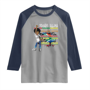 Free Ish Juneteenth Raglan Shirt Freedom Day Since 1865 TS01 Sport Gray Navy Print Your Wear