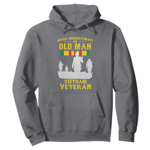 Never Underestimate an Old Man Vietnam Veteran Hoodie Patriotic Military Gift TS01 Charcoal Print Your Wear