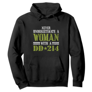 Female Veteran Hoodie Women with DD-214, Veterans Day Gift TS01 Black Print Your Wear