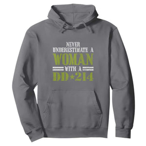 Female Veteran Hoodie Women with DD-214, Veterans Day Gift TS01 Charcoal Print Your Wear