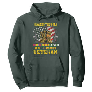 Vietnam Veteran Hoodie US Flag & Combat Boots Patriotic Design TS01 Dark Forest Green Print Your Wear