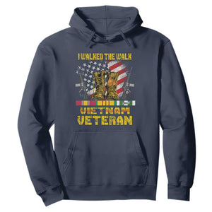 Vietnam Veteran Hoodie US Flag & Combat Boots Patriotic Design TS01 Navy Print Your Wear