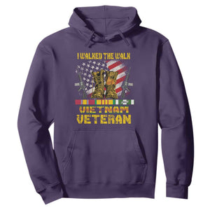 Vietnam Veteran Hoodie US Flag & Combat Boots Patriotic Design TS01 Purple Print Your Wear