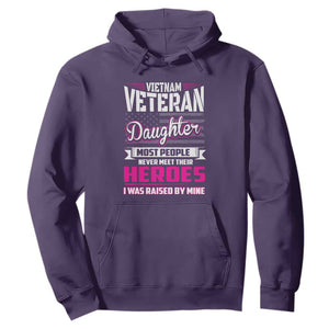 Vietnam Veteran Daughter Hoodie - Raised by My Hero, Proud Veteran Gift TS01 Purple Print Your Wear