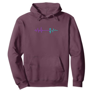 Suicide Prevention Awareness Hoodie Semicolon Stay Strong Design TS01 Maroon Print Your Wear
