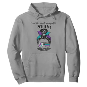 Mental Health Support Hoodie Suicide Prevention Awareness - Messy Bun Design TS01 Sport Gray Print Your Wear