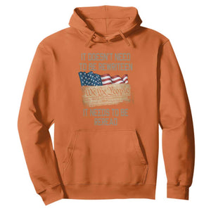 It Doesn't Need to Be Rewritten - We the People American Flag Design - Patriotic Veteran Hoodie Veteran TS01 Orange Print Your Wear