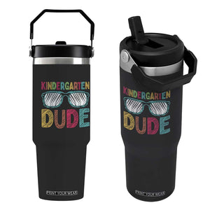 Kindergarten Dude Flip Straw Tumbler Funny First Day Back to School Student