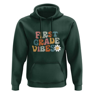 Retro 1st Day of School Hoodie First Grade Vibes, 1st Grade Team TS01 Dark Forest Green Print Your Wear