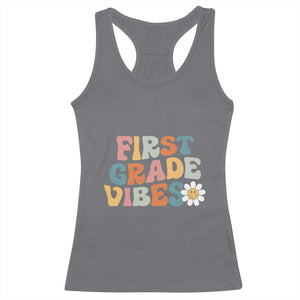 Retro 1st Day of School Racerback Tank Top First Grade Vibes 1st Grade Team