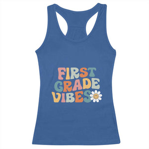 Retro 1st Day of School Racerback Tank Top First Grade Vibes 1st Grade Team