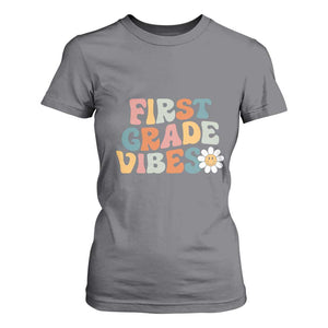 Retro 1st Day of School T Shirt For Women First Grade Vibes 1st Grade Team
