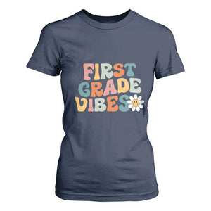 Retro 1st Day of School T Shirt For Women First Grade Vibes 1st Grade Team