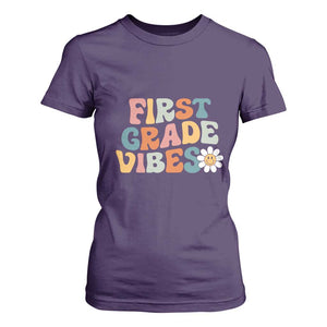 Retro 1st Day of School T Shirt For Women First Grade Vibes 1st Grade Team