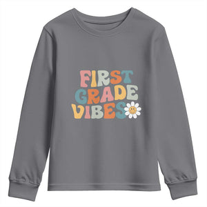 Retro 1st Day of School Youth Sweatshirt First Grade Vibes 1st Grade Team