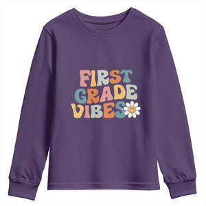 Retro 1st Day of School Youth Sweatshirt First Grade Vibes 1st Grade Team