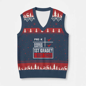 Boys and Girls First Day of First Grade V-Neck Knit Sweater Vest Back to School