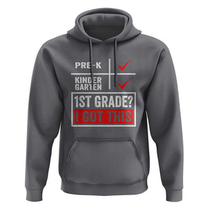 Boys and Girls First Day of First Grade Hoodie Back to School TS01 Charcoal Print Your Wear