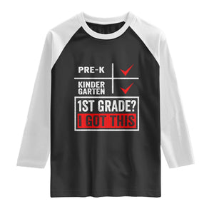Boys and Girls First Day of First Grade Raglan Shirt Back to School