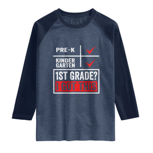 Boys and Girls First Day of First Grade Raglan Shirt Back to School