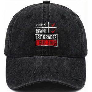Boys and Girls First Day of First Grade Washed Cotton Baseball Cap Back to School