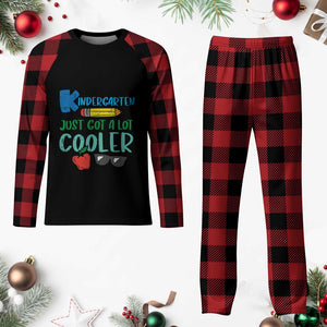Kindergarten Just Got Cooler Plaid Pajama Set Funny 1st Day Back to School Kids Gift