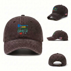 Kindergarten Just Got Cooler Washed Cotton Baseball Cap Funny 1st Day Back to School Kids Gift