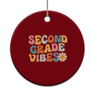Groovy Retro Second Grade Vibes Ceramic Ornament Back to School 2nd Grade Team